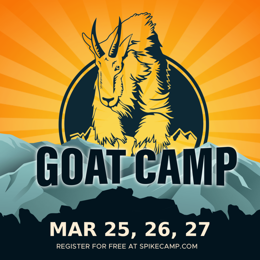 Goat Camp with Rocky Mountain Goat Alliance graphic.