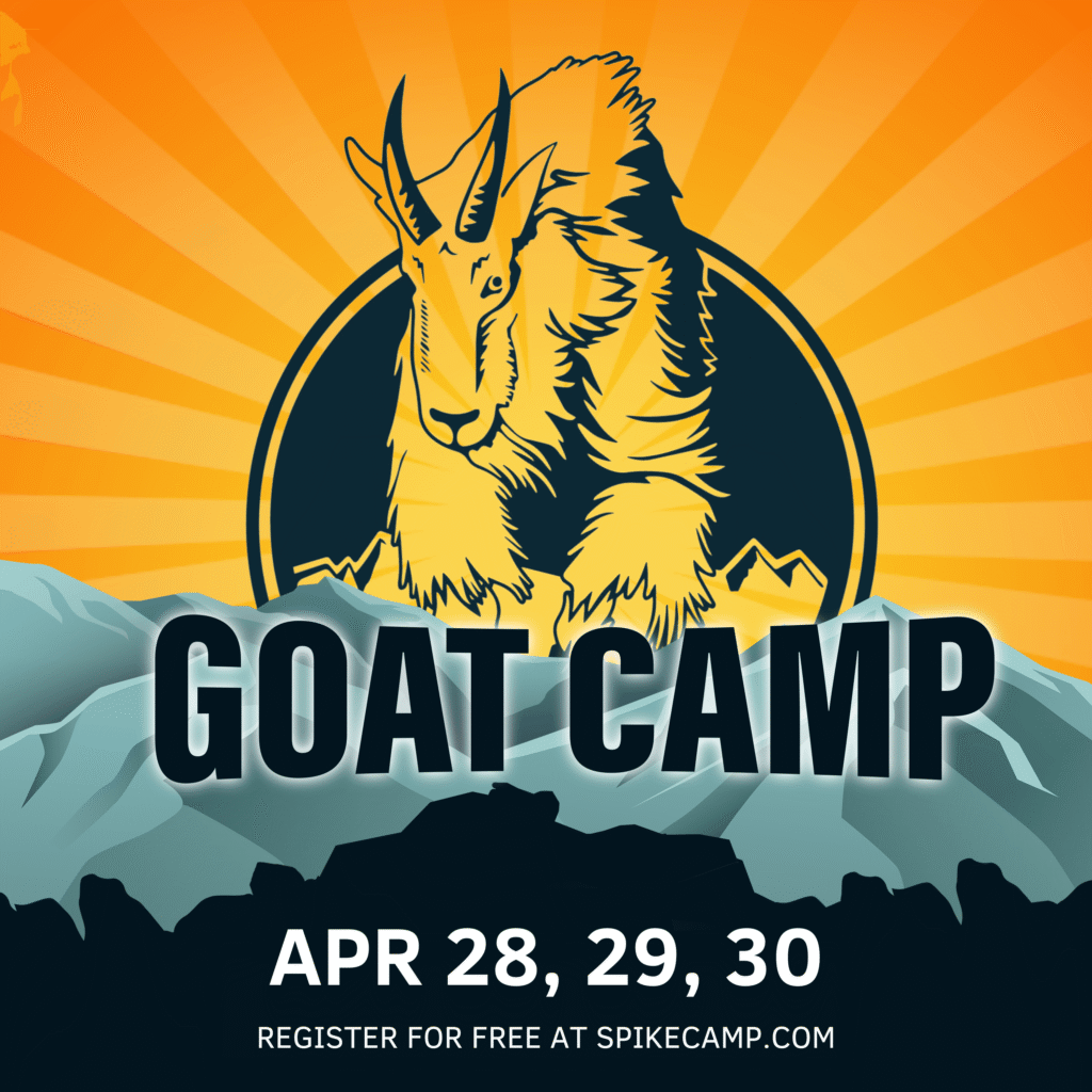 Goat Camp with Rocky Mountain Goat Alliance graphic.