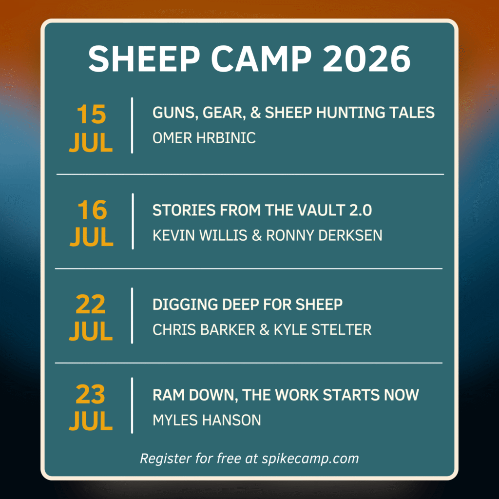 Sheep Camp 2026 Agenda presented by Spike Camp.